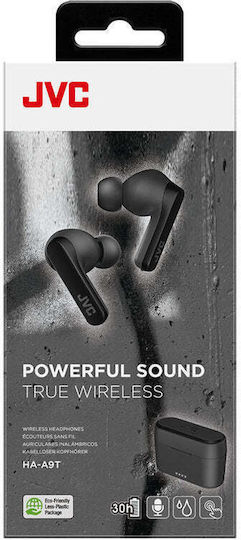 JVC HA-A9T In-ear Bluetooth Handsfree Ακουστικά με Αντοχή στον Ιδρώτα και Θήκη Φόρτισης Μαύρα