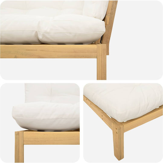 Garden & Outdoor Furniture Sets Sofa Set 2 Pieces Light Brown with Pillows Garden & Outdoor Furniture Sets Sofa Set 2 Pieces Light Brown with Pillows