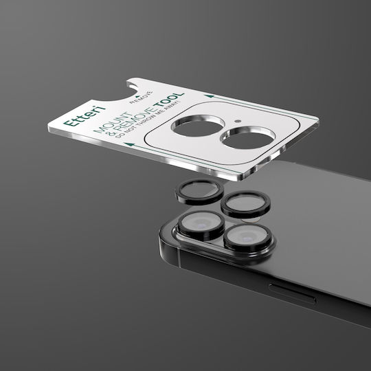 Apple Kameraschutz Gehärtetes Glas Black für das Apple iPhone 16, iPhone 16 Plus