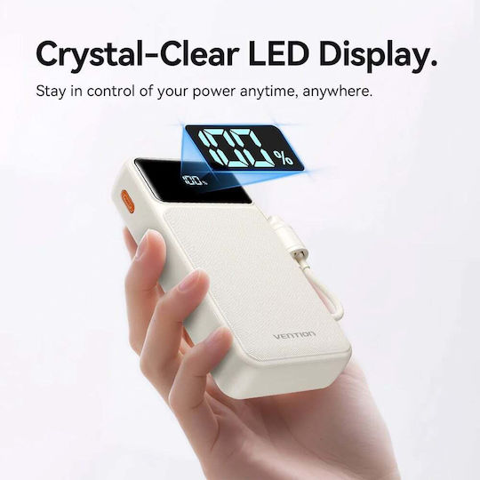 Vention XGY40 Power Bank 20000mAh 22.5W mit USB-A Ausgangsanschlüsse und USB-C Ausgangsanschlüsse Weiß