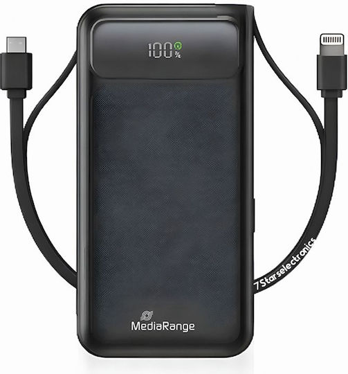 MediaRange Power Bank 20000mAh 22.5W cu Port USB-A și Port USB-C Power Delivery / Quick Charge 3.0 Negru