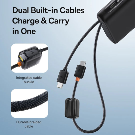 Baseus EnerFill FC41 Външна батерия 20000mAh 100W с USB-A порт и USB-C порт Power Delivery / Бързо зареждане / PPS Черна