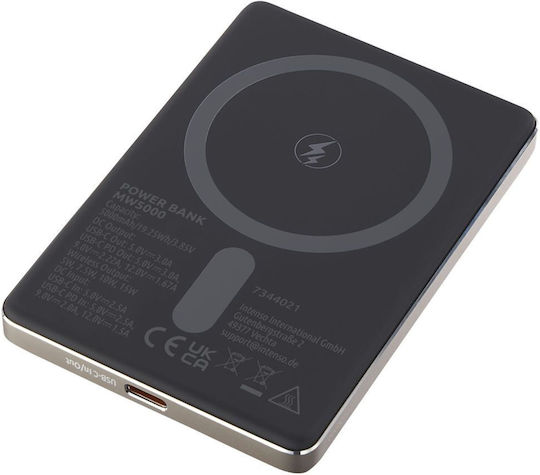 Intenso Mw MagSafe Външна Батерия 5000mAh с USB-C Изходен Порт Бежова