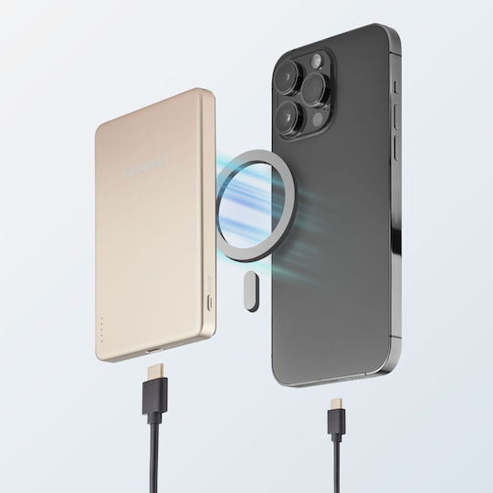 Intenso Mw MagSafe Външна Батерия 5000mAh с USB-C Изходен Порт Бежова