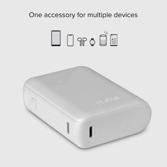 SBS Power Bank 10000mAh 10W with USB-A Port and USB-C Port White