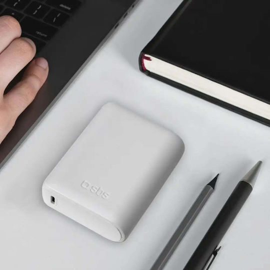SBS Power Bank 10000mAh 10W with USB-A Port and USB-C Port White