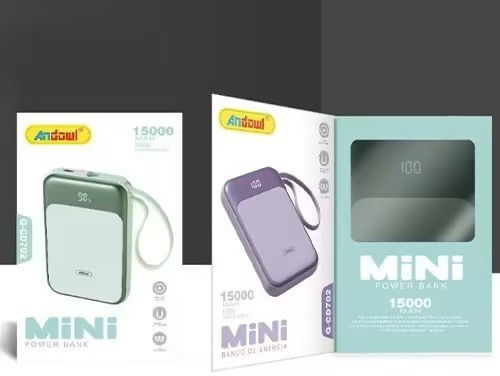 Andowl Q-CD702 Power Bank 15000mAh mit USB-C Anschluss Lila