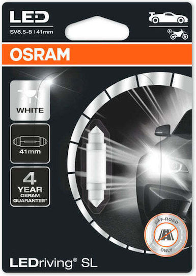 Osram Крушка За Автомобил И Мотоциклет C5W / SV8.5-8 LED 6000K Студено Бяло 12V 0.75W