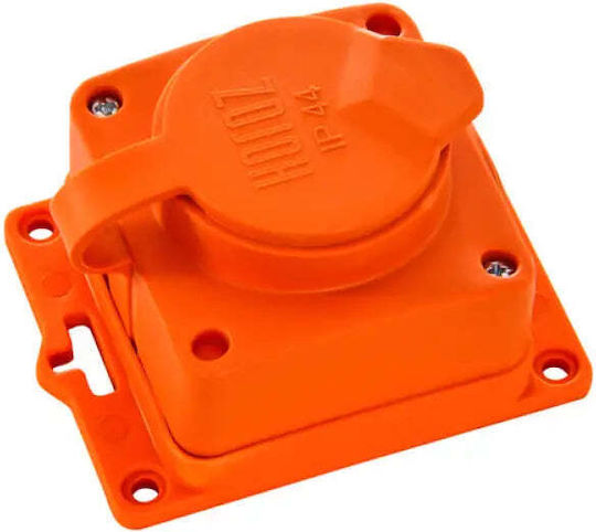 Single Wall Socket Rubber Ip44 Orange Horoz