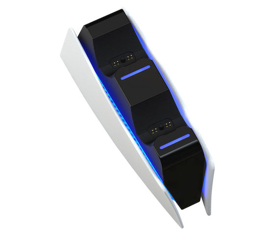 Stație de Încărcare pentru Controlere Ps5 Zola 2 Controlere Dualsense Indicator LED Protecție la Încărcare 5v 2a Cablu Usb-c 16 X 5.5 X 6.4 Cm Gri Negru