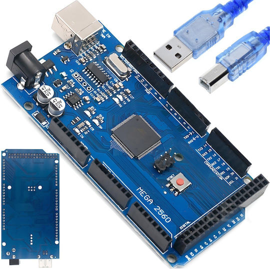 Mega2560 R3 Development Board Compatible Arduino Zola Atmega2560 16 Analog Inputs 256kb Flash Memory 8kb Sram Usb Cable