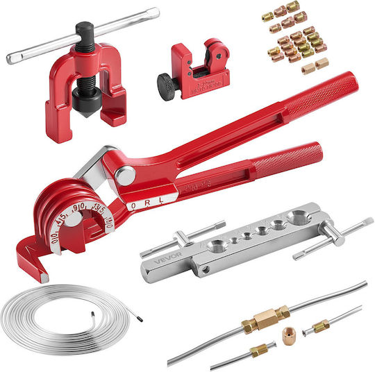 Vevor Kit De Reparare Țevi Frână Unealtă De Flaring 45° Țeavă Frână 7,6 M X 4,76 Mm Acoperire Cupru 20 Racorduri 2 Conectori Îndoitore Țevi 3 1 Tăietor Țevi Pqgkgqyjkkgjhlipz001v0