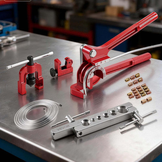 Vevor Kit De Reparare Țevi Frână Unealtă De Flaring 45° Țeavă Frână 7,6 M X 4,76 Mm Acoperire Cupru 20 Racorduri 2 Conectori Îndoitore Țevi 3 1 Tăietor Țevi Pqgkgqyjkkgjhlipz001v0