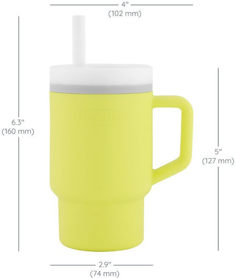 Infantino Toddler Cup with Handle and Straw Silicone Yellow 260ml
