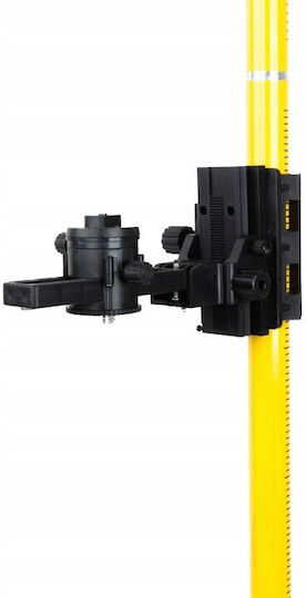 Telescopic Rod Laser Level Zola 5/8″ Thread Maximum Height 4.2 M Tilt Angle Adapter 360° Rotation Locking System Storage Case Black Yellow