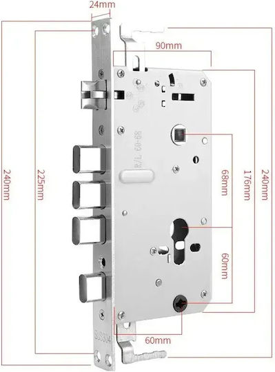Închidere Multipunct Ușă Metal Lemn PVC 6068 Argintie