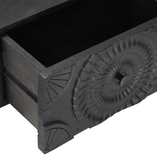 Κομοδίνο Ξύλινο Μαύρο 40x30x20cm