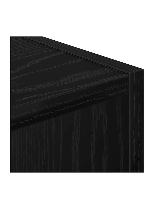 Κομοδίνο Ξύλινο Μαύρο 25.5x22x49.5cm