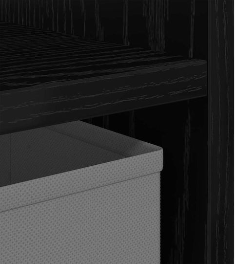 Nachttisch Holz Schwarz 25.5x22x49.5cm