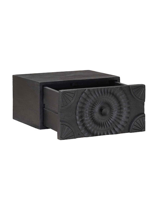 Wooden Black Bedside Table 40x30x20cm