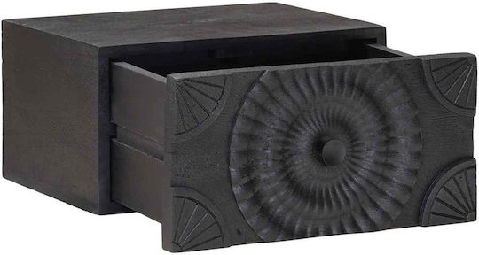 Κομοδίνο Ξύλινο Μαύρο 40x30x20cm