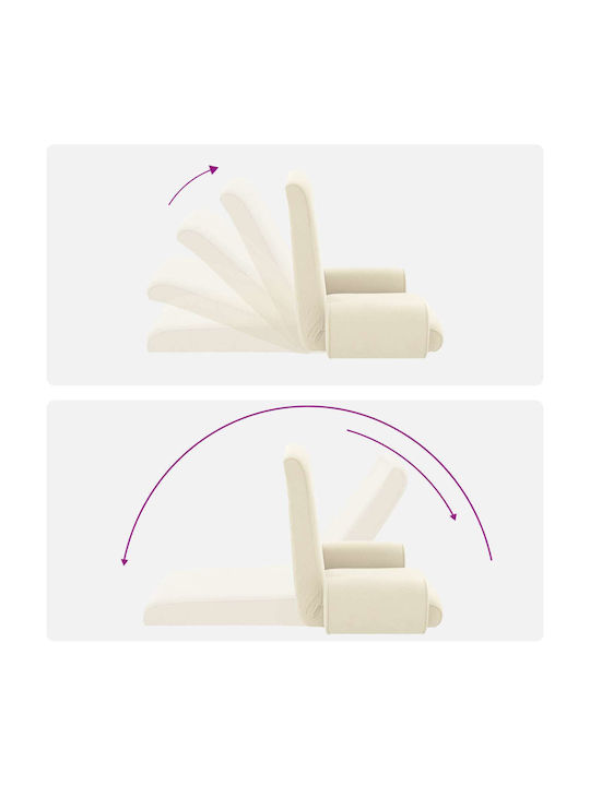 Velvet Armchair Cream 68x51x56cm