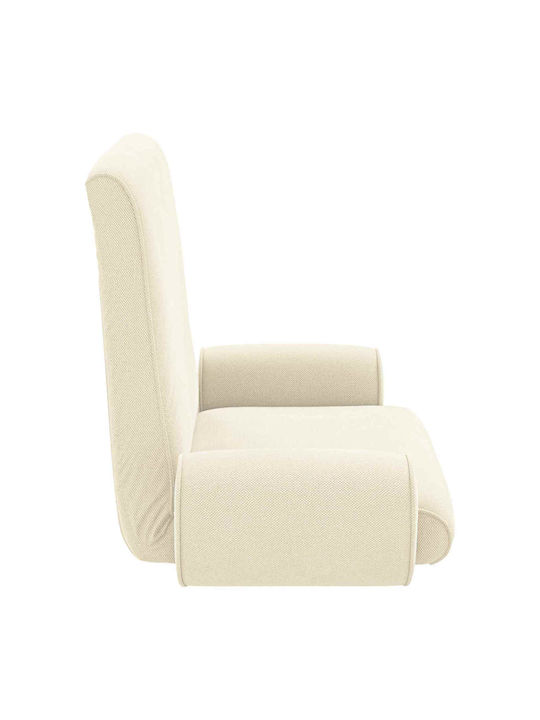 Velvet Armchair Cream 68x51x56cm