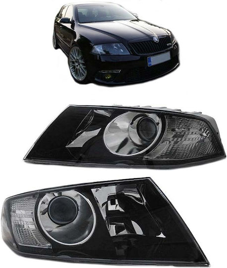 Фарове за автомобил Предни Шкода Октавия 2004-2009 Крушки H1 Комплект 2 Бройки