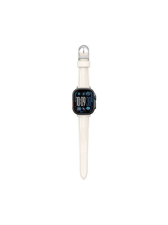 Amazingthing Class Band Leather Strap Apple Watch 45 46 49 Mm Light Beige