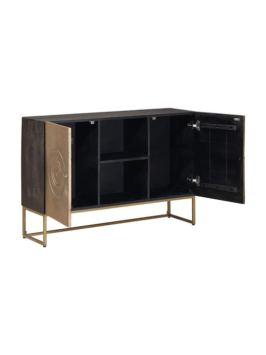 Sideboard aus Holz & Metall Messing 105x30x70cm