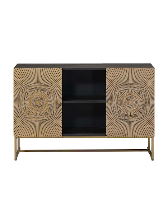 Sideboard aus Holz & Metall Messing 105x30x70cm
