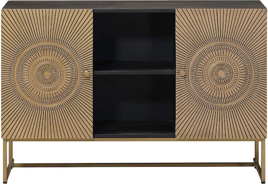 Μπουφές από Ξύλο & Μέταλλο Ορείχαλκος 105x30x70cm