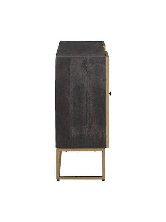 Sideboard aus Holz & Metall Messing 105x30x70cm