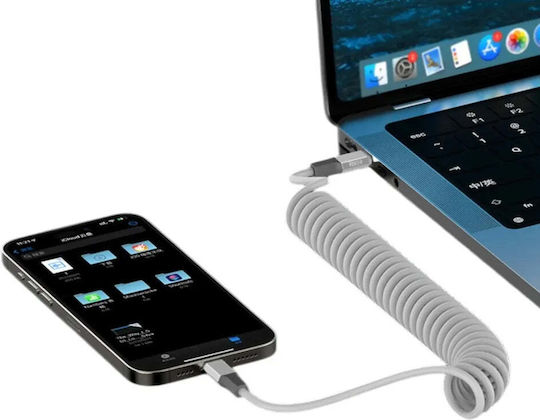 Recci USB-C zu Blitzkabel Kabel 27W Silber 1.8m RS25CL