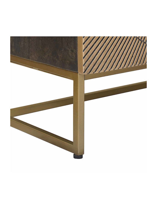 Sideboard aus Holz & Metall Messing 53.5x30x70cm