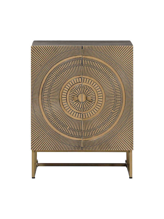 Sideboard aus Holz & Metall Messing 53.5x30x70cm