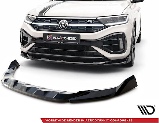 Χειλάκι Spoiler Προφυλακτήρα V.2 Volkswagen T-roc R R-line Facelift 2021 Μαύρο Γυαλιστερό Vw-t-roc-1-r-fd2g
