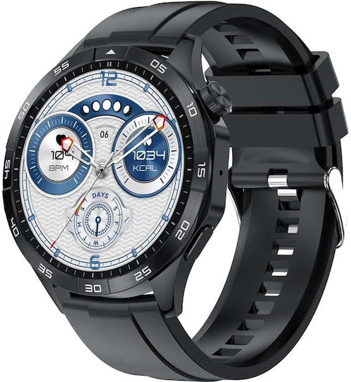 Lemfo HK4 46mm Smartwatch με Παλμογράφο (Μαύρο)