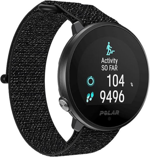 Polar Unite Waterproof Smartwatch with Heart Rate Monitor (Black Hook & Loop Edition)