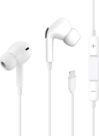 1221.055 În ureche Handsfree cu două căști cu mufă Lightning Alb