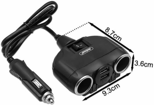 Andowl Qca55 Φορτιστής Αυτοκινήτου 120W με μία Θύρα: 1xUSB Μαύρο Χρώμα