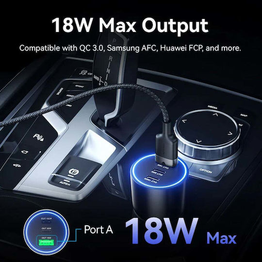 Vention Auto-Ladegerät 100W mit Anschlüssen: 1xUSB 2xType-C