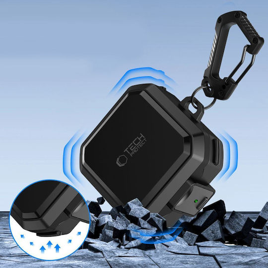 Tech-Protect Carbonox Magsafe Silicone / Plastic Case in Black for Samsung Galaxy Buds 4 / 4 Pro