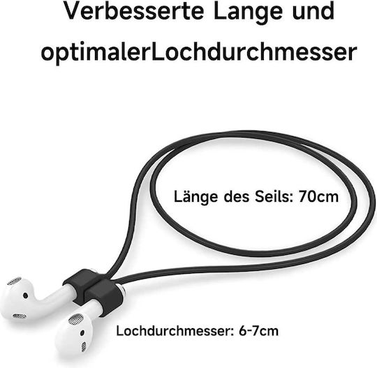 Tech-Protect Anti-Lost Strap σε Μαύρο χρώμα για Apple AirPods