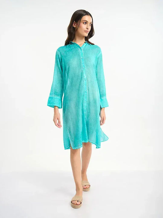 Ble Resort Collection Women's Beachwear Turquoise Caftan