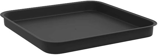 vidaXL Plastic Black Pot Plate 21x21cm Set of 6 42020363