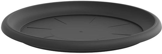 vidaXL Plastic Black Pot Plate 27x27cm 24pcs 42020326