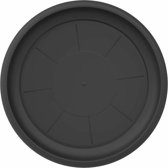 vidaXL Plastic Black Pot Plate 27x27cm 24pcs 42020326
