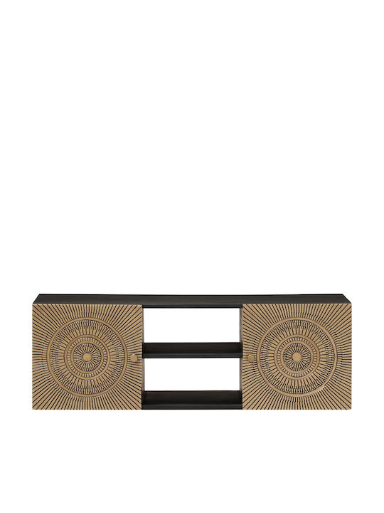 TV-Ständer aus Metall & Holz Messing M105xT30xH35cm
