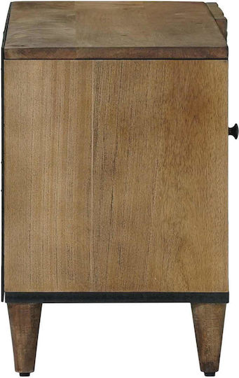 TV Stand Metal & Wood Brown L80xW31.5xH46cm